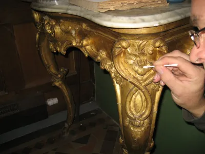 David Burton Conservation cleaning of a giltwood object